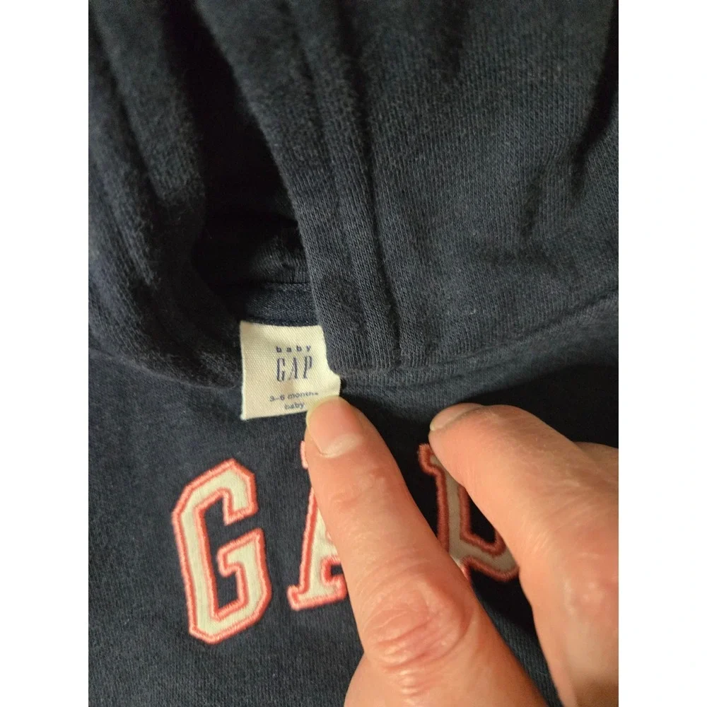 Baby Gap‎ Navy Blue Pink Logo Hoodie and Sweatpants Tracksuit Set 3-6 Months